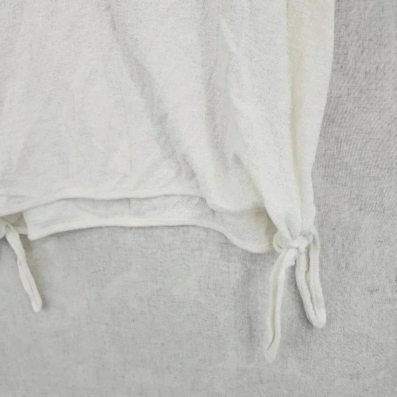 Madewell Scoop neck Short sleeve Tied Side Women's Shirt S Ivory  7993C - Picture 3 of 8